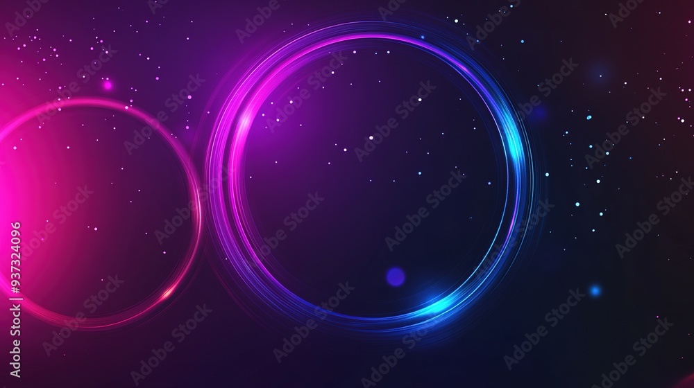 Obraz premium Modern abstract background with glowing circle lines and a geometric design