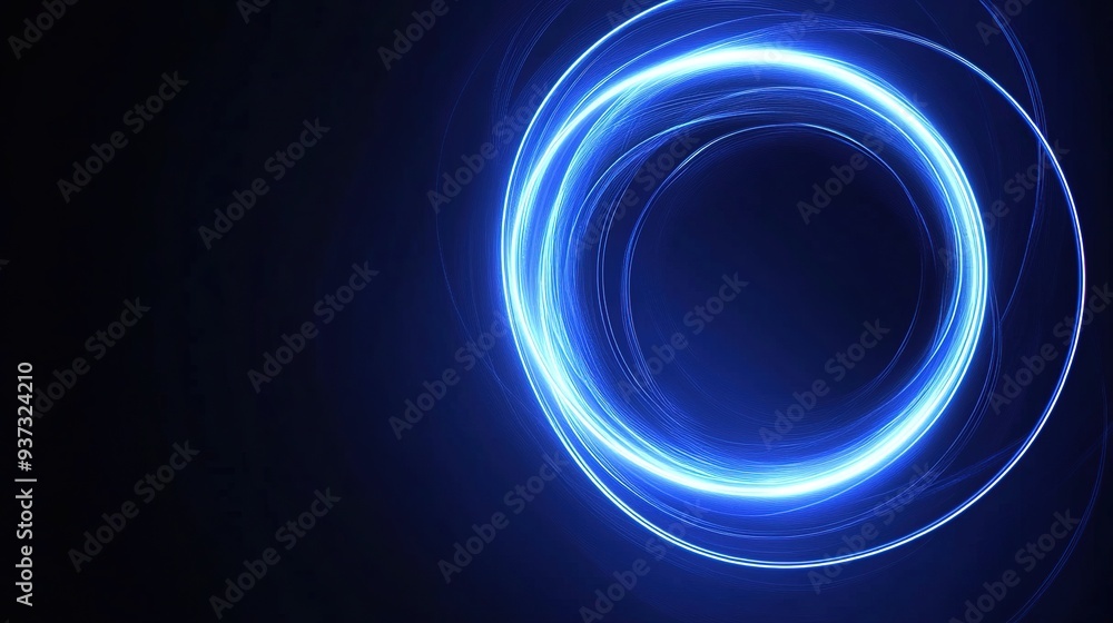 Modern abstract background with glowing circle lines on a dark blue canvas Modern abstract background with glowing circle lines on a dark blue canvas