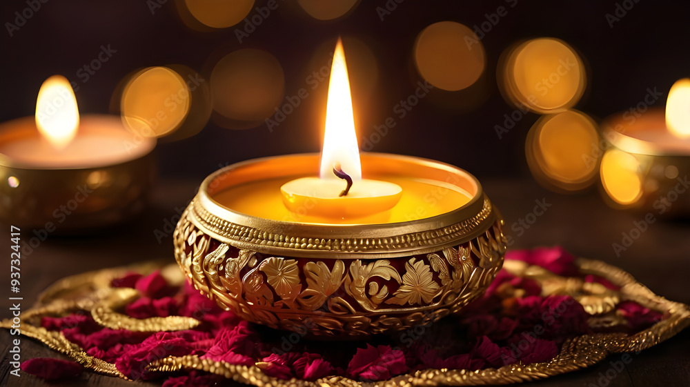 Diwali lamp element. Diwali Celebration Lighting a Sparkler Alongside Traditional Diya Oil Lamp. Diwali lamp element. Diwali Celebration Lighting a Sparkler Alongside Traditional Diya Oil Lamp.
