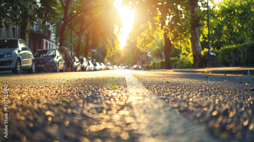 route de face en ville. front view, medium height. 