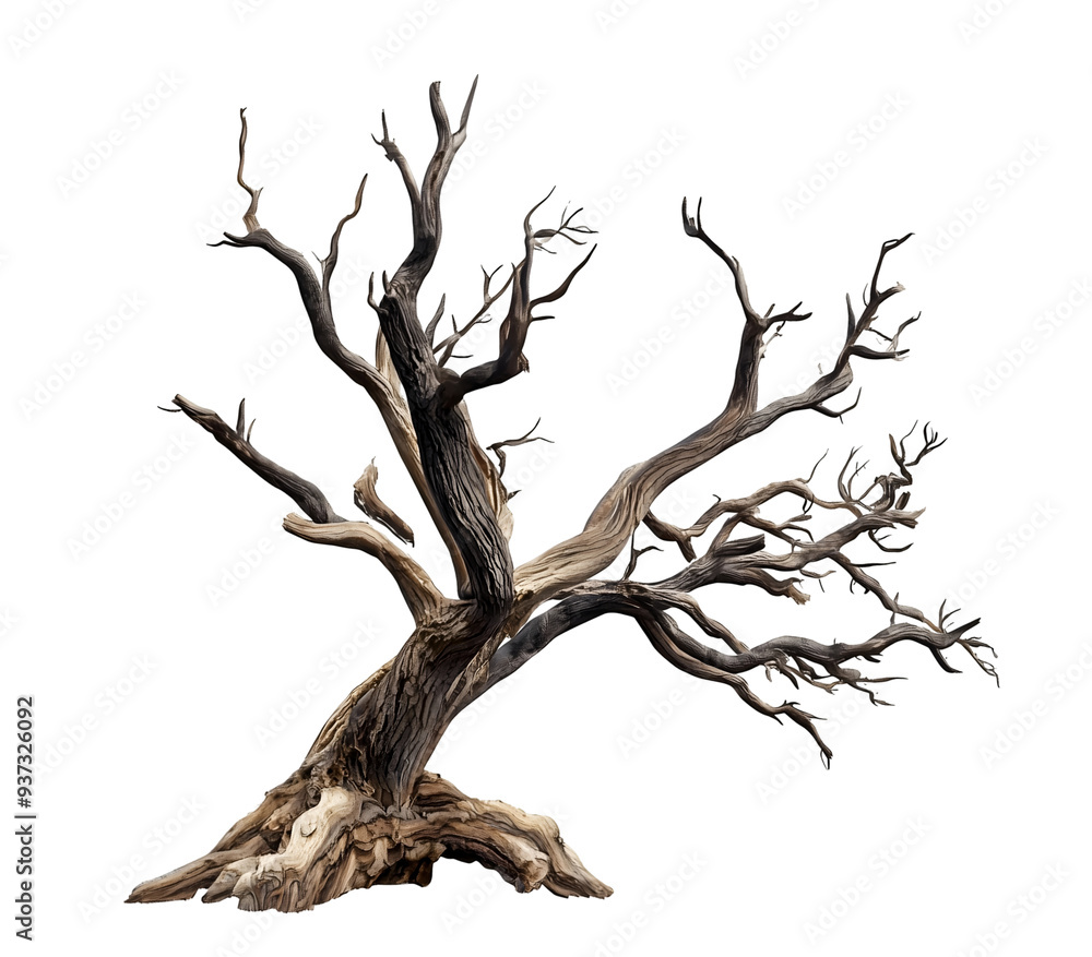 Realistic 3D Dead Tree with Bare Branches and Twisted Trunk Realistic 3D Dead Tree with Bare Branches and Twisted Trunk