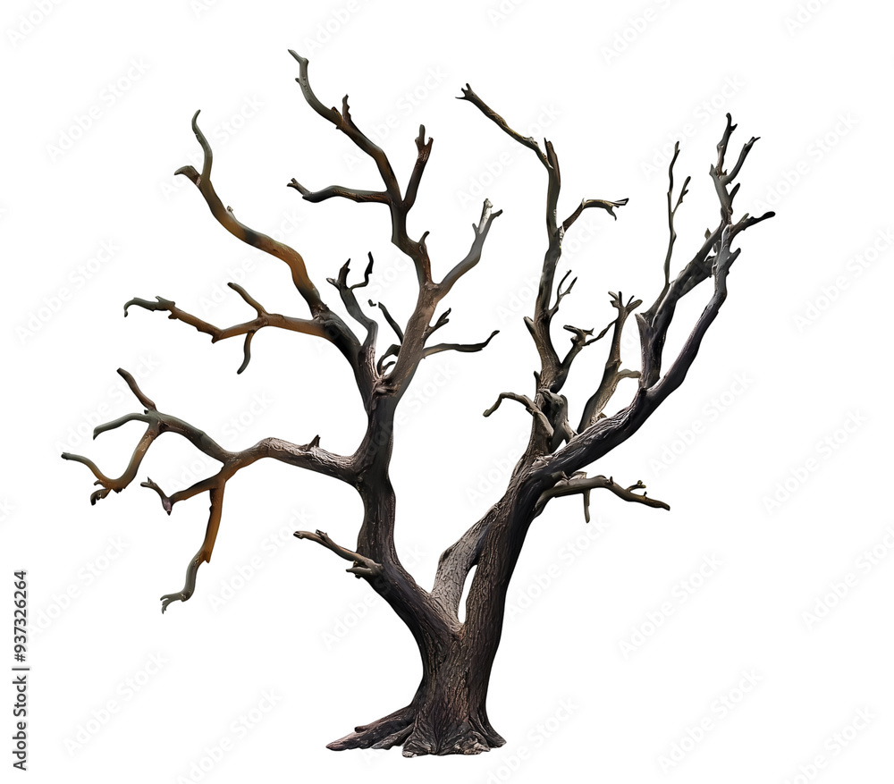 Realistic 3D Dead Tree with Bare Branches and Twisted Trunk Realistic 3D Dead Tree with Bare Branches and Twisted Trunk