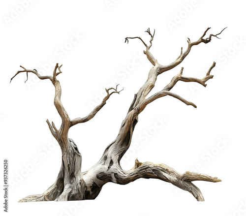 Realistic 3D Dead Tree with Bare Branches and Twisted Trunk