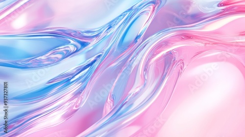 Abstract Liquid Swirls in Pink and Blue