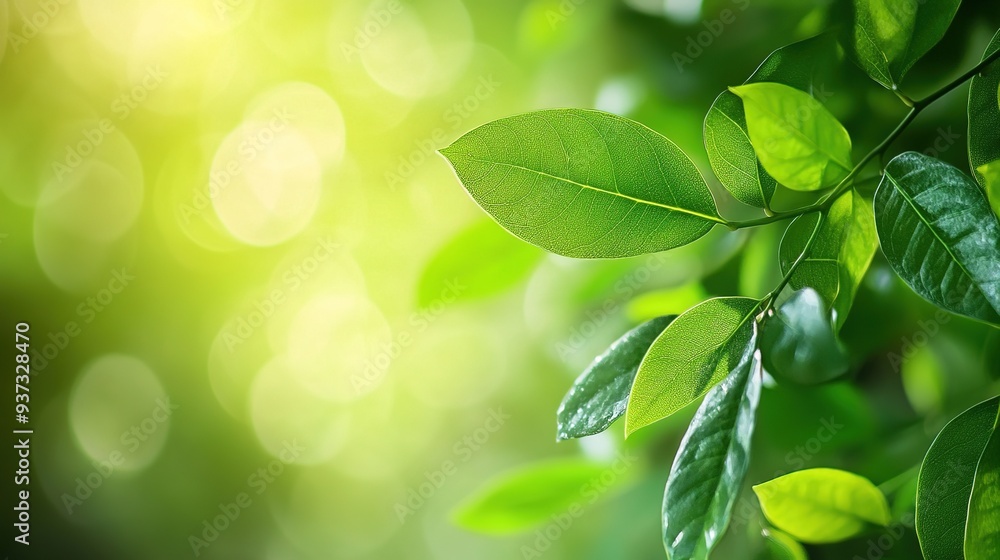 Modern close-up of leaves on a blurred green background, creating a premium backdrop for banners or posters Modern close-up of leaves on a blurred green background, creating a premium backdrop for banners or posters