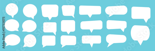 Message comments chat box. Collection of speech bubbles, text boxes and conversation chats in comics. Vektor set of speech bubbles.
