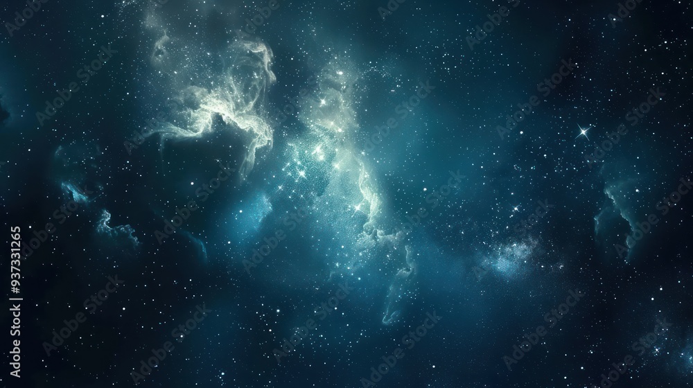 Cosmic Nebula with Scattered Stars and Glowing Clouds Cosmic Nebula with Scattered Stars and Glowing Clouds