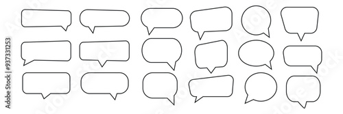  Retro empty comic bubbles and elements set with black on white background. cloud speech bubble icons, Talk bubble. vector set, comic dialog clouds Vector illustration, vintage design.