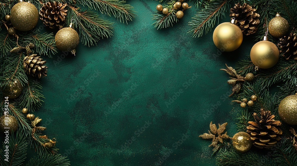New Year background green with festive elements and vibrant green tones New Year background green with festive elements and vibrant green tones