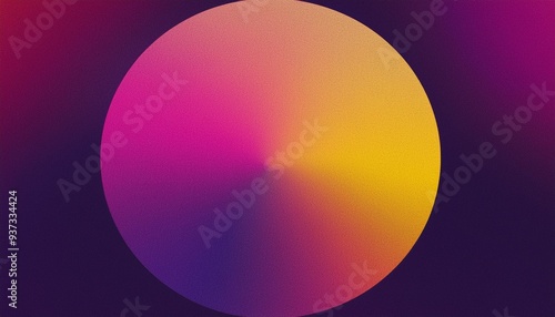 Vivid Geometry: Gradient Sphere in Purple, Pink, and Yellow with Noise Texture 