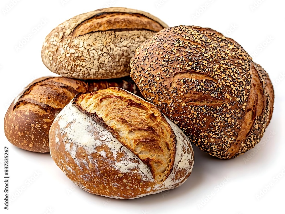 Artisan Sourdough Bread Loaves - Rustic Bakery Fresh Baked - Photo Artisan Sourdough Bread Loaves - Rustic Bakery Fresh Baked - Photo