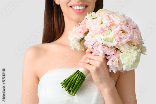 Beautiful bride with weddin...