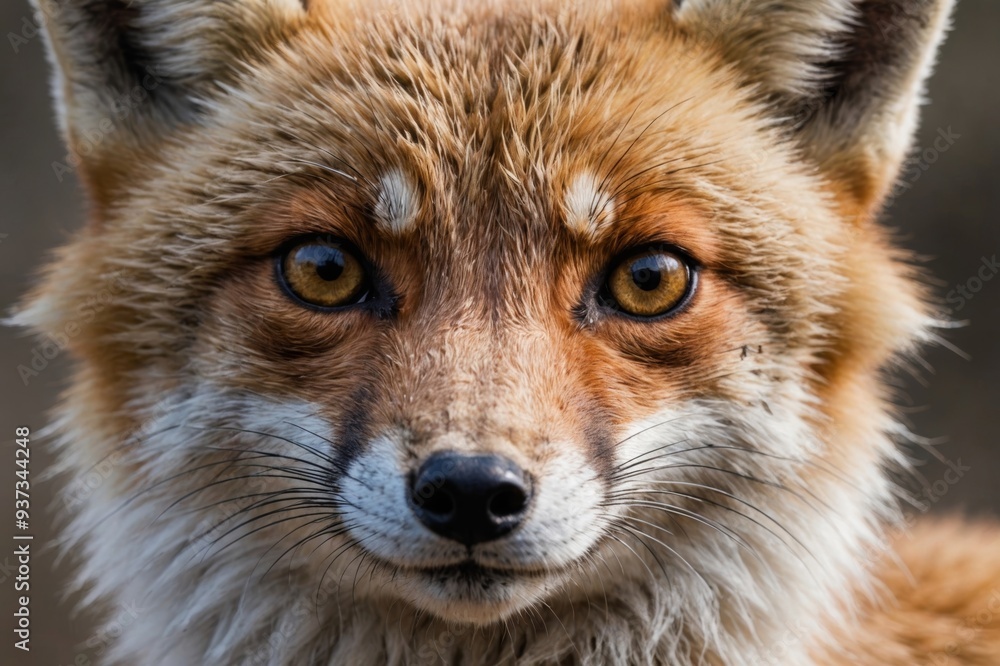 Fototapeta premium portrait of red arctic fox closeup,