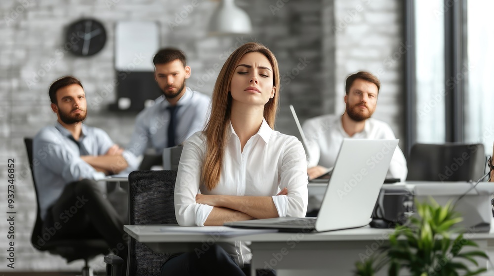 Young Business Professionals Engaged in Office Work Young Business Professionals Engaged in Office Work