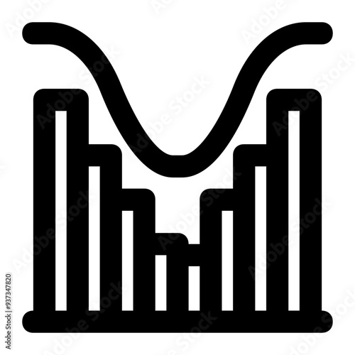 moving average, histogram, mean, average, time series, data outline icon