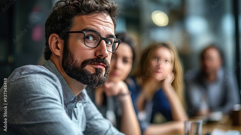 Business Team Having a Relaxed Conversation During a Meeting Business Team Having a Relaxed Conversation During a Meeting