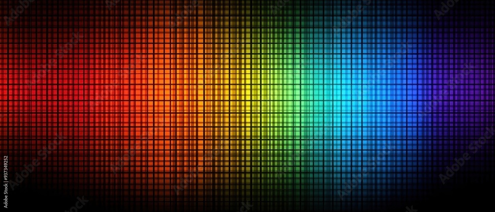 A vibrant abstract background featuring a grid pattern with a spectrum of colors transitioning from red to violet. A vibrant abstract background featuring a grid pattern with a spectrum of colors transitioning from red to violet.
