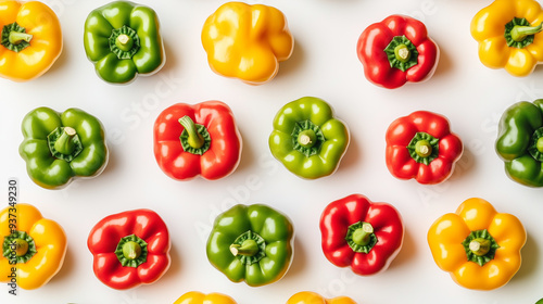 Top View Pattern of Fresh Bright Paprika