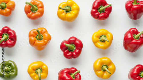 Top View Pattern of Fresh Bright Paprika