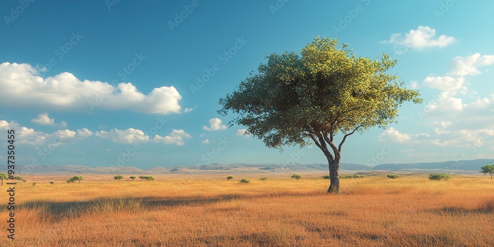 Obraz premium A tree standing in an African savanna