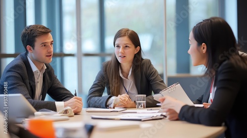 Business Team Having a Relaxed Conversation During a Meeting