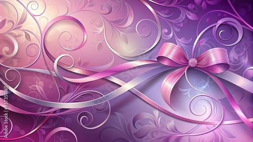 Vibrant gradient background with a delicate, swirling ribbon pattern in shades of pink and purple, evoking a sense of luxury and elegance.