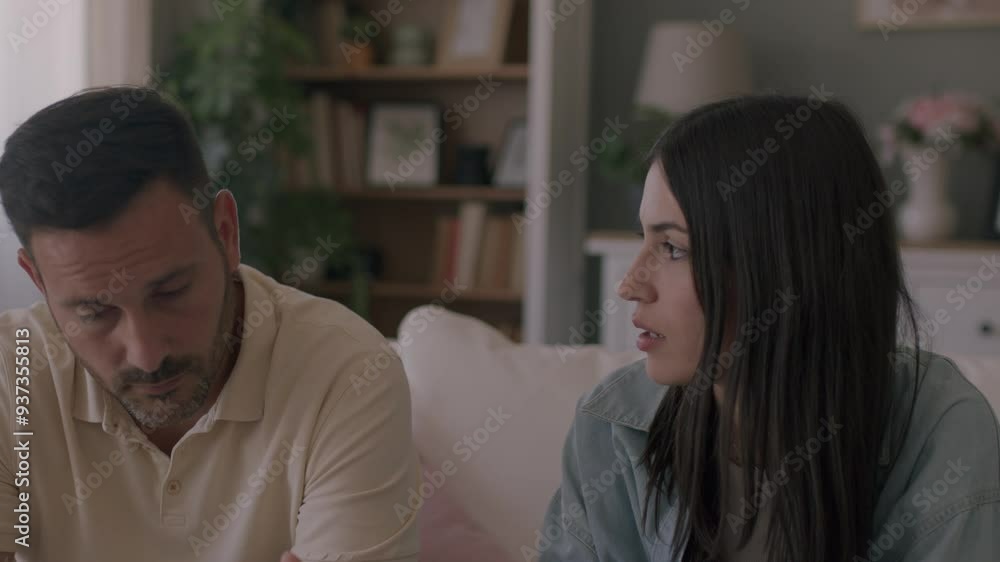 Mid aged couple having a counseling session with a therapist at home. 4K video Mid aged couple having a counseling session with a therapist at home. 4K video