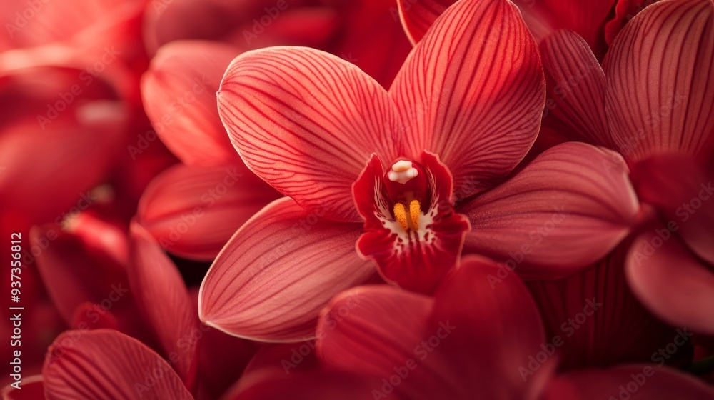 Fototapeta premium Close-up of red orchids
