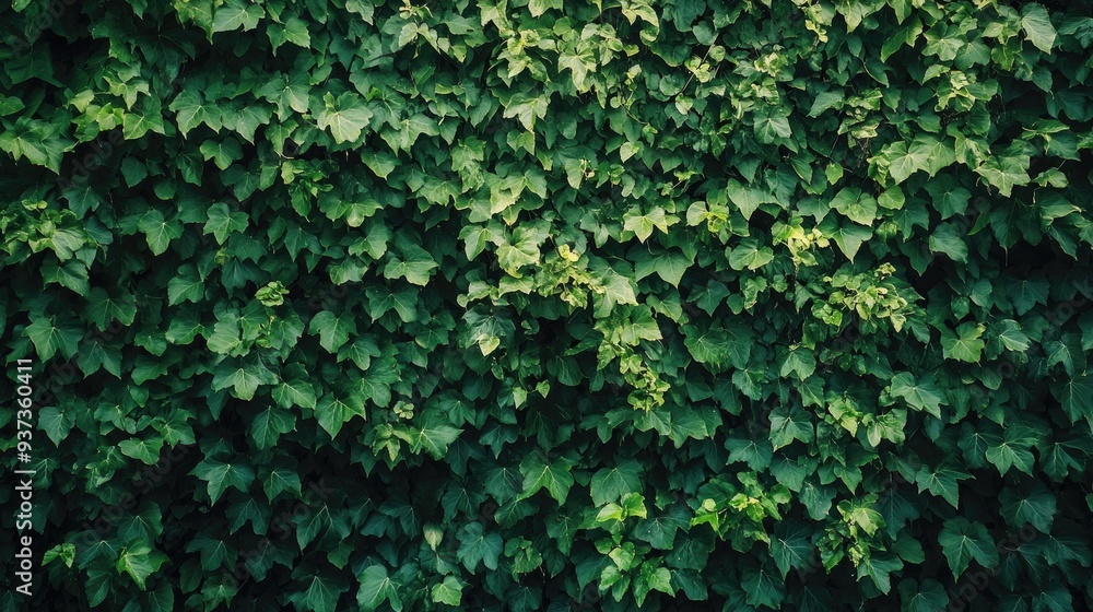 A lush green wall covered with climbing ivy plants, natural texture and organic backdrop with copy space A lush green wall covered with climbing ivy plants, natural texture and organic backdrop with copy space