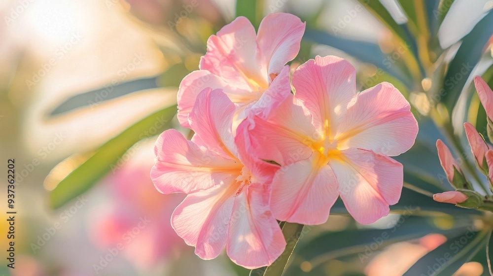 Oleander bloom close-up, sunny Oleander bloom close-up, sunny