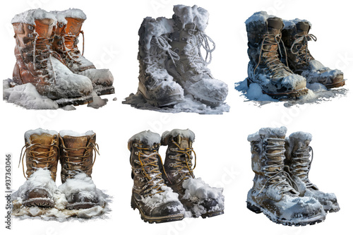 A Collection of Snowy Winter Boots photo