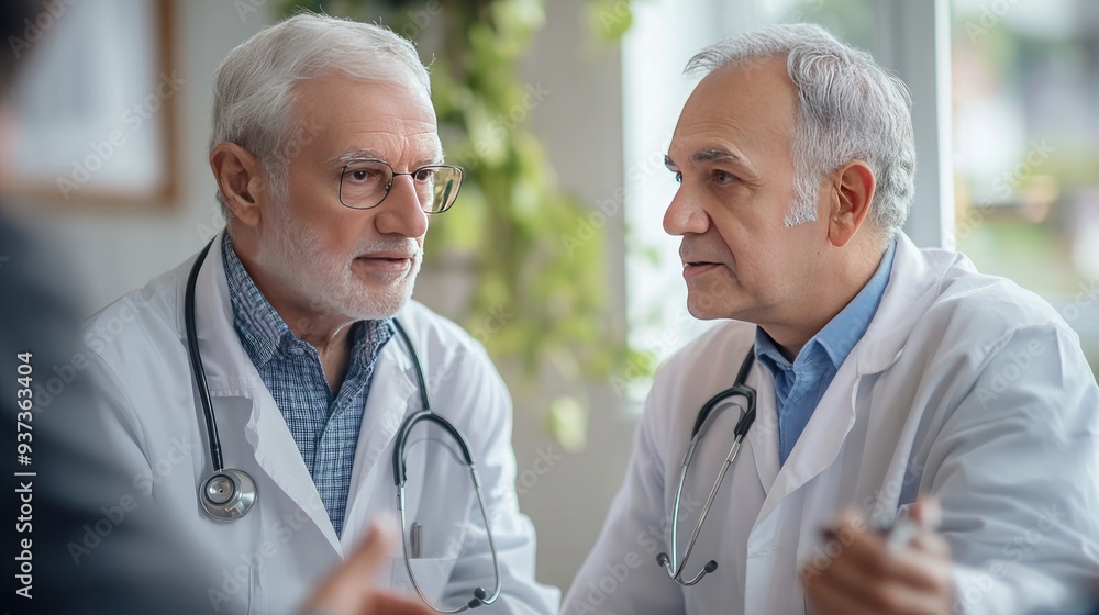 Fototapeta premium Doctor Providing Medical Advice to an Elderly Patient