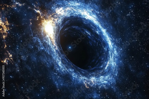 Black hole in space illustration created with Generative AI