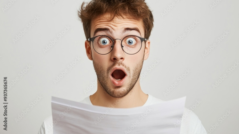 Man in Shock with Wide Open Eyes Man in Shock with Wide Open Eyes