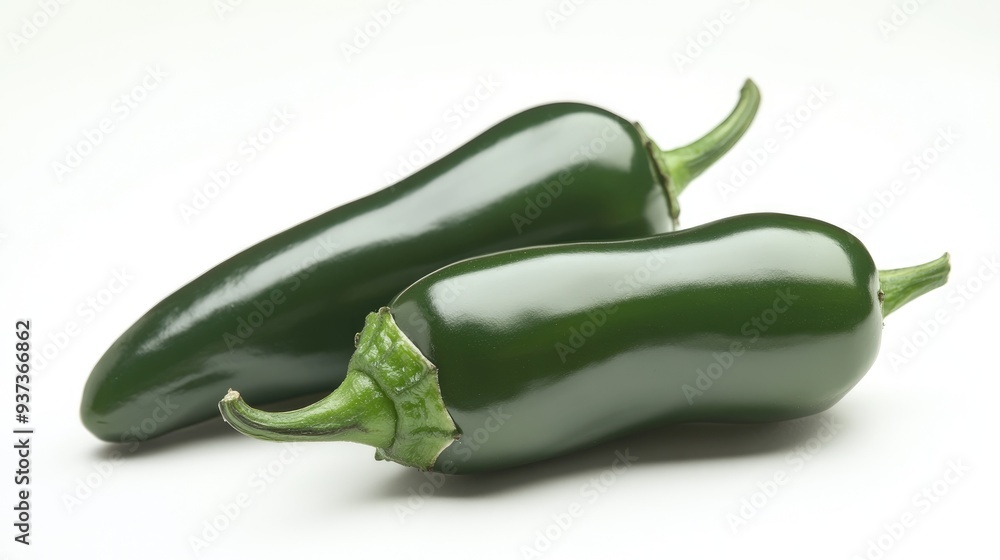 Close-up of a green jalapeno pepper with a smooth surface, spicy vegetable and culinary ingredient concept Close-up of a green jalapeno pepper with a smooth surface, spicy vegetable and culinary ingredient concept