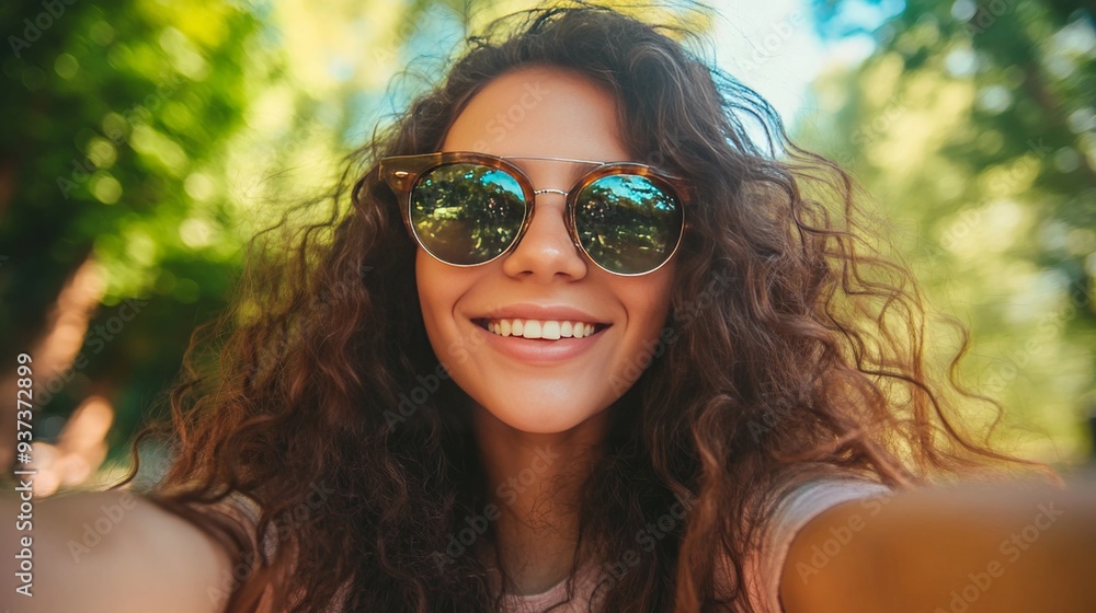 Selfie by stylish Latina outdoors Selfie by stylish Latina outdoors