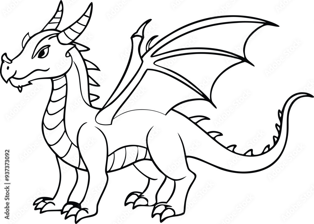 dragon animal line art illustration black and white dragon animal line art illustration black and white