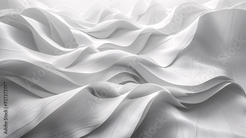 Minimalist Origami Waves and Curves: Abstract Monochromatic Artistic Design