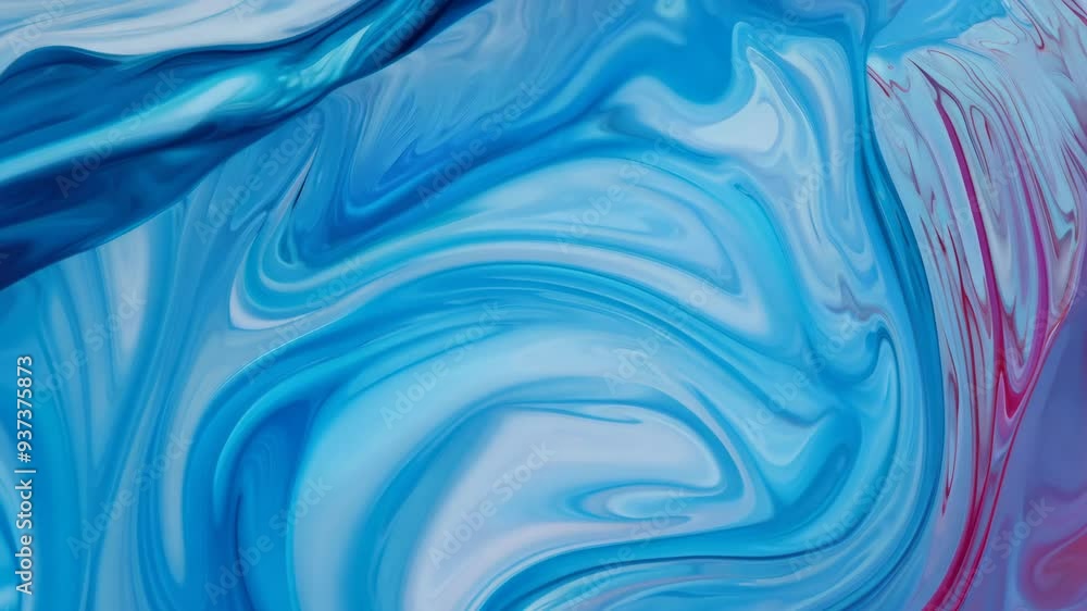 Abstract blue and pink swirling paint created using pouring technique in a sunny studio setting Abstract blue and pink swirling paint created using pouring technique in a sunny studio setting