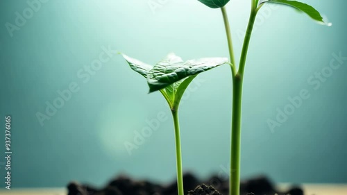 Young plants emerge from rich soil, capturing the essence of new growth in a garden setting
