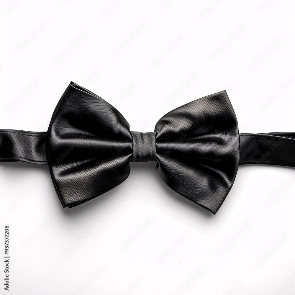 Elegant Classic Black Bow Tie Isolated on White Background Elegant Classic Black Bow Tie Isolated on White Background