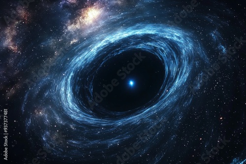 Black hole in space illustration created with Generative AI