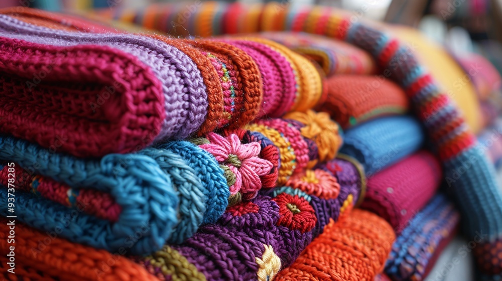 Delicate Crochet Stitches Close-Up Displaying Craftsmanship and Texture Delicate Crochet Stitches Close-Up Displaying Craftsmanship and Texture