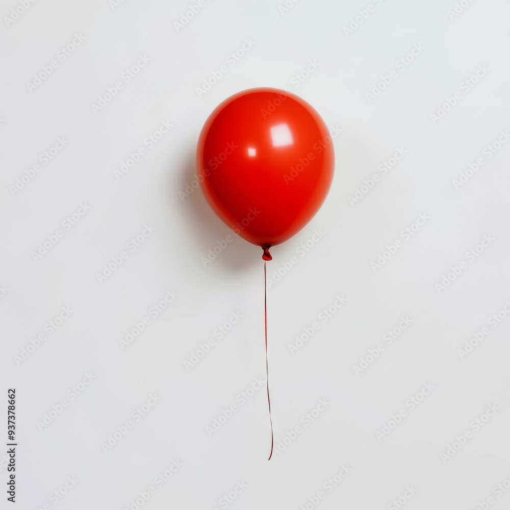 A red balloon is floating in the air. The balloon is the only object in the image A red balloon is floating in the air. The balloon is the only object in the image