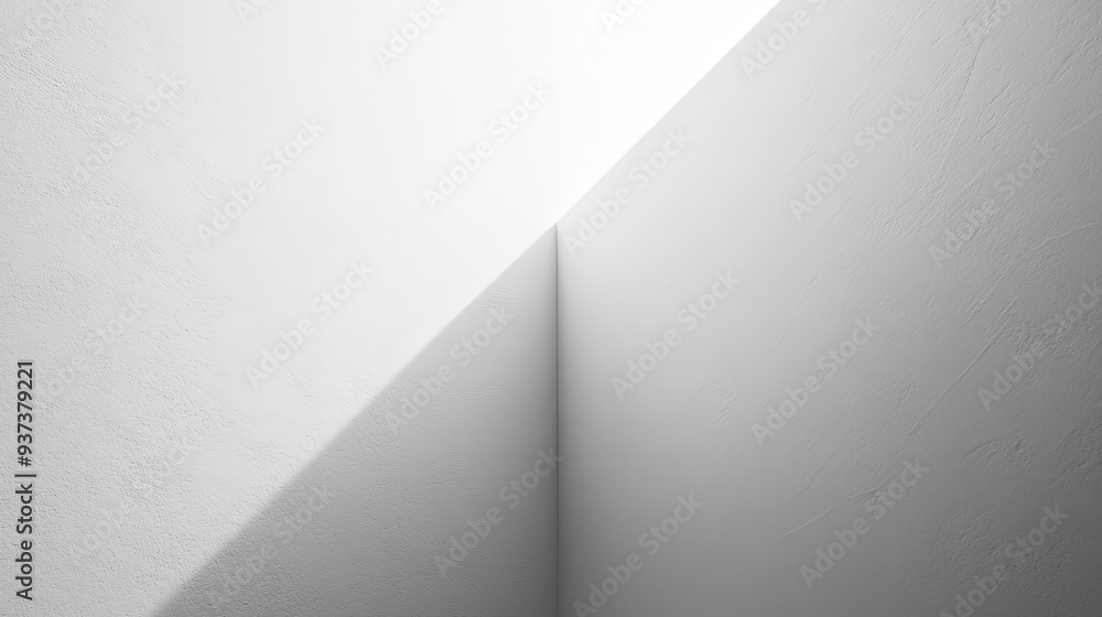 A photograph of a minimalist white wall with a single, sharp corner, the angle of the light creating a strong contrast between light and shadow, more clarity with clear light and sharp focus, high A photograph of a minimalist white wall with a single, sharp corner, the angle of the light creating a strong contrast between light and shadow, more clarity with clear light and sharp focus, high