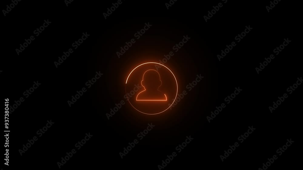 Neon Communication man profile icon. Add new member user animation icon. Neon Communication man profile icon. Add new member user animation icon.
