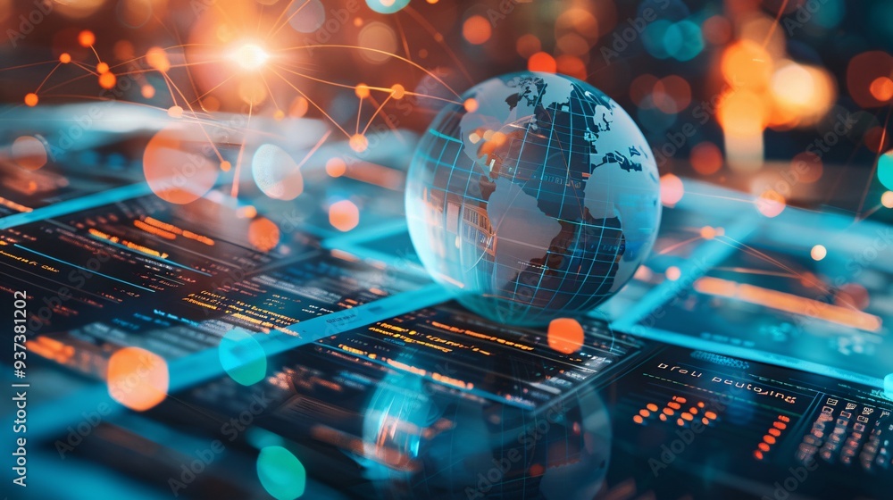 Global Connectivity: Digital Globe amidst Legal Documents symbolizing the Intersection of Technology and Law Global Connectivity: Digital Globe amidst Legal Documents symbolizing the Intersection of Technology and Law
