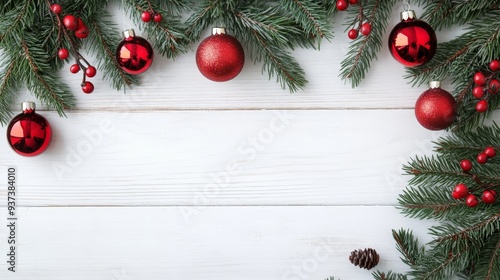 Christmas ornament on white wood