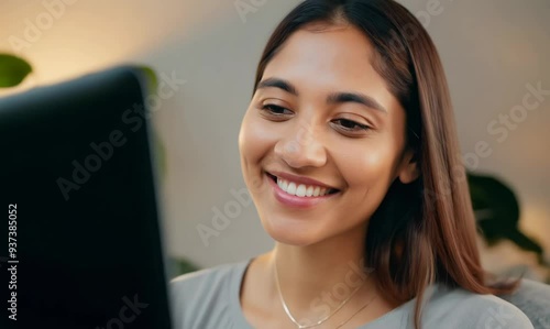 Engaging Bust Shot of a Woman Shopping Online in a Cozy Living Room