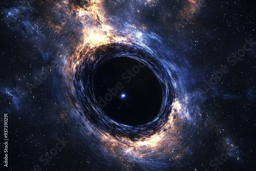 Black hole in space illustration created with Generative AI